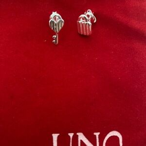 UNO de 50 Silver Key and Lock Earrings